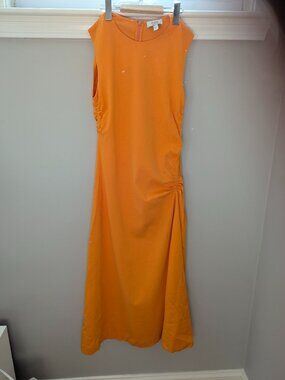COS Gathered Midi Dress,  ORANGE, Size S